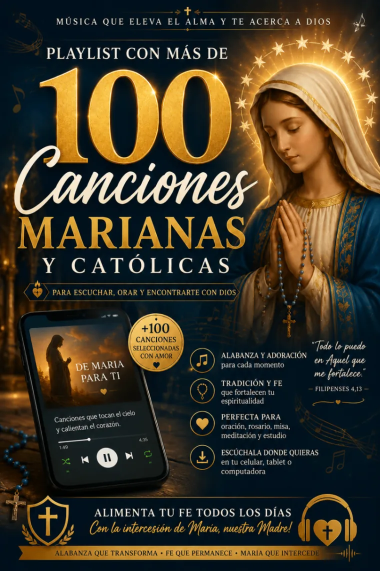 Playlist con +100 Canciones Marianas y Católicas